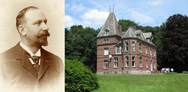 A gauche Gaston Corbeau, à droite la propriété de nos jours.