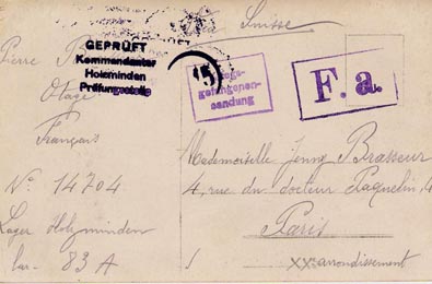 correspondances envoyées par Pierre Brasseur à sa nièce ou à son père